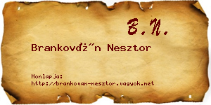 Brankován Nesztor névjegykártya